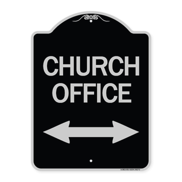 Signmission Church Parking W/ Bidirectional Arrow Heavy-Gauge Aluminum Sign, 24" x 18", BS-1824-24273 A-DES-BS-1824-24273 - main